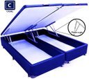 Ver imagem 1 de Cama Box Casal com Baú Pistão a Gás Azul Bipartido