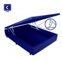 Ver imagem 1 de Base Box Baú Casal em Azul com Pistão A Gás - 138x188