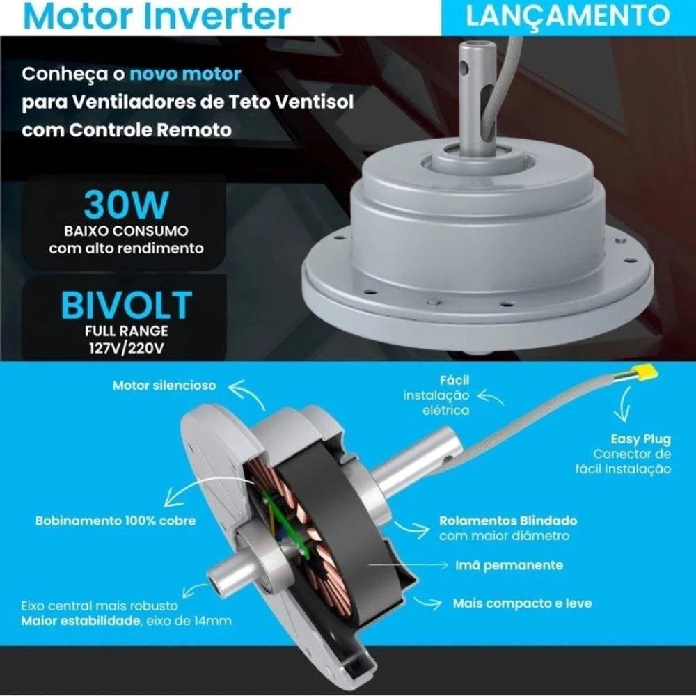 Ventilador Teto Wind Inverter C/contr.remoto Bivolt Branco - 8