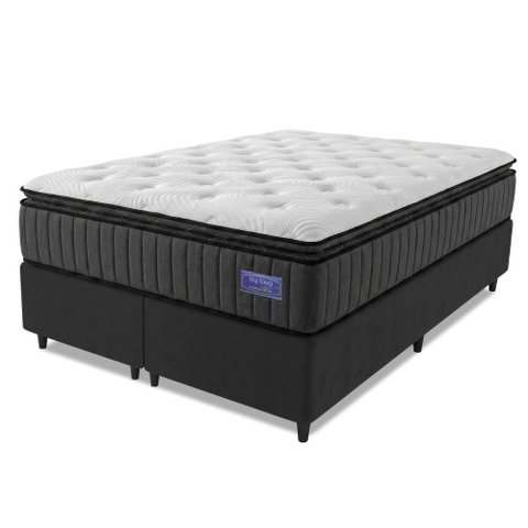 Cama Box Queen Colchão Ortopédico Titã Molas Ensacadas Pillow Top Hip Sleep