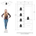 Ver imagem 3 de Guarda Roupa Solteiro Primordial Max 4 Portas 2 Gavetas Branco Absoluto Semi Fosco - Zanzini