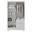 Ver imagem 2 de Guarda Roupa Solteiro Primordial Max 4 Portas 2 Gavetas Branco Absoluto Semi Fosco - Zanzini
