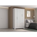 Ver imagem 4 de Guarda Roupa Solteiro Primordial Max 4 Portas 2 Gavetas Branco Absoluto Semi Fosco - Zanzini