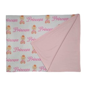 Manta de Bebê Ursinha Princesa Cobertor Dupla Face
