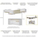 Ver imagem 4 de Cozinha Completa de Canto com Rodapé Veneza Multimóveis MP2095 com Armário e Balcão Branca