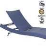 2 Espreguiçadeiras Bona em Alumínio, Fibra Sintética com 6 Regulagens p/ Jardim, Piscina - Azul Dark - 2