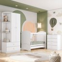 Ver imagem 1 de Quarto de Bebê Completo Dominó 2 Portas 6 Gavetas Branco - Pnr Móveis