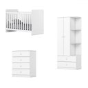 Ver imagem 2 de Quarto de Bebê Completo Dominó 2 Portas 6 Gavetas Branco - Pnr Móveis