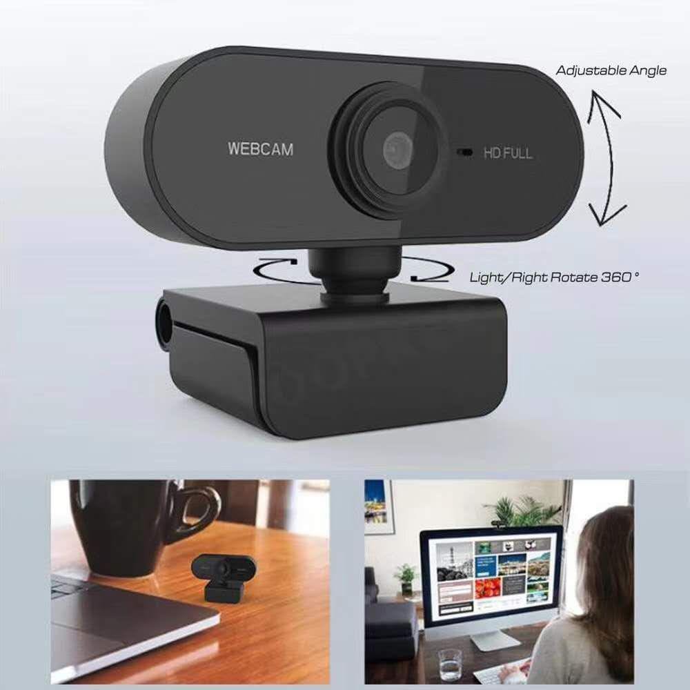 Webcam HD Full 1080p USB Câmera Computador Microfone Ajuste Foco Ângulo 360° - 3