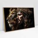 Ver imagem 2 de Quadro Decorativo Leão de Judá Jesus Cristo Sala Quarto Casa Escritório