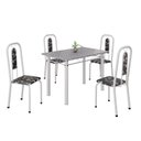 Ver imagem 2 de Conjunto de Mesa com 4 Cadeiras Lívia Branco/Preto
