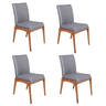 Conjunto 4 Cadeiras de Jantar Estofadas Sara Cinza Escuro - 1
