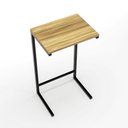 Ver imagem 3 de Mesa Lateral para Sofá com Estrutura de Metal 72x40x30 Preto Mdf/amadeirado