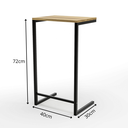Ver imagem 6 de Mesa Lateral para Sofá com Estrutura de Metal 72x40x30 Preto Mdf/amadeirado