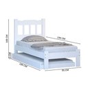 Ver imagem 4 de Cama Solteiro Em Madeira Maciça Com Auxiliar Branco Nemargi