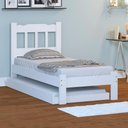Ver imagem 1 de Cama Solteiro Em Madeira Maciça Com Auxiliar Branco Nemargi