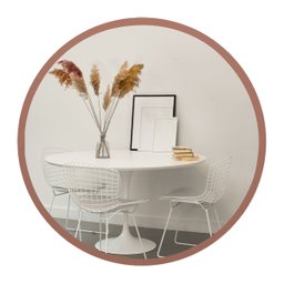 Espelho Redondo de Parede Estilo Minimalista 50 Cm - Moema - Rosê Gold - 1