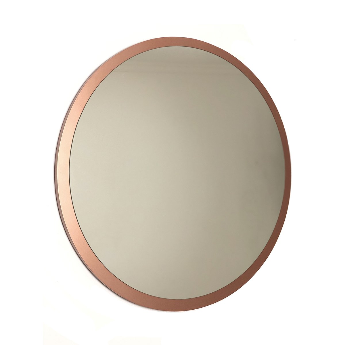 Espelho Redondo de Parede Estilo Minimalista 50 Cm - Moema - Rosê Gold - 7
