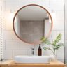 Espelho Redondo de Parede Estilo Minimalista 50 Cm - Moema - Rosê Gold - 3