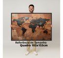 Ver imagem 4 de Quadro Mapa Mundi Terracota e Grafite Metálico 153x103 Cm