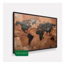 Ver imagem 3 de Quadro Mapa Mundi Terracota e Grafite Metálico 153x103 Cm