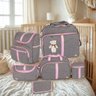 Kit Bolsa Maternidade 6 Peças com Mochila 2 em 1 Porta Mamadeira Térmico e Trocador Amor:rosa - 1