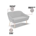 Ver imagem 5 de Kit 01 Namoradeira E 01 Poltrona Suede Natural Cinza