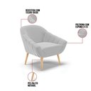 Ver imagem 4 de Kit 01 Namoradeira E 01 Poltrona Suede Natural Cinza