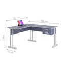 Ver imagem 2 de Escrivaninha para Computador L com 2 Gavetas Cadiz