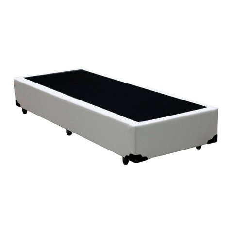 Base Box Blindado Solteirão AColchoes Sintético Branco 40x96x203