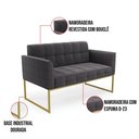 Ver imagem 5 de Sofá Namoradeira 2 Lugares Industrial Dourado Elisa Bouclê Grafite D03 - D'Rossi