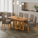 Ver imagem 2 de Conjunto Sala de Jantar Mesa Rubi 160x90 sem Vidro 6 Cadeiras Anitta Ype/suede Marrom