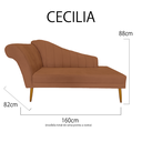 Ver imagem 6 de Recamier Divã Pés Palito para Sala Cecilia 1.60cm Veludo Terracota - Incasa Decor