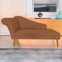 Ver imagem 2 de Recamier Divã Pés Palito para Sala Cecilia 1.60cm Veludo Terracota - Incasa Decor