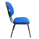 Ver imagem 3 de Cadeira Executiva Fixa Pé Palito Reforçada Para Escritório Recepção Igreja Tecido Azul