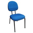 Ver imagem 1 de Cadeira Executiva Fixa Pé Palito Reforçada Para Escritório Recepção Igreja Tecido Azul