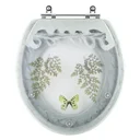 Ver imagem 1 de Tampa de Vaso Poliéster Decorada Borboleta Oval Verde Claro para Todos os Fabricantes