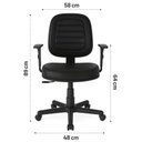 Ver imagem 6 de Cadeira Executiva Alta Costurada Giratória c/ Braços Reguláveis - Martiflex - 32988