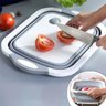 3 em 1 - Cesto Escorredor e Tábua Corte para Verduras Legumes - 7