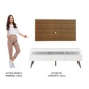 Ver imagem 5 de Rack Madesa Londres e Painel para Tv até 55 Polegadas - Branco/rustic