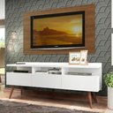 Ver imagem 1 de Rack Madesa Londres e Painel para Tv até 55 Polegadas - Branco/rustic