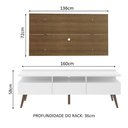 Ver imagem 3 de Rack Madesa Londres e Painel para Tv até 55 Polegadas - Branco/rustic