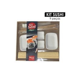 Conjunto para Sushi com 2 Pares de Hashi Palito + Enrolador e Acessorios 9 Pecas - 1