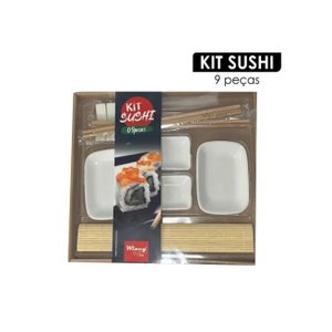 Conjunto para Sushi com 2 Pares de Hashi Palito + Enrolador e Acessorios 9 Pecas