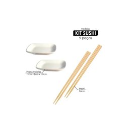 Conjunto para Sushi com 2 Pares de Hashi Palito + Enrolador e Acessorios 9 Pecas - 2