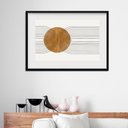 Ver imagem 1 de Quadro Horizontal Minimalista Ocre - 60x48cm:madeira Preta