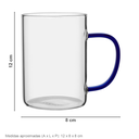 Ver mais imagens de Caneca de Borossilicato 450ml Transparente 12x8x8cm Café Chá Leite Chocolate