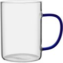 Ver imagem 1 de Caneca Alça Azul Borossilicato 450ml 12x8x8cm Transparente