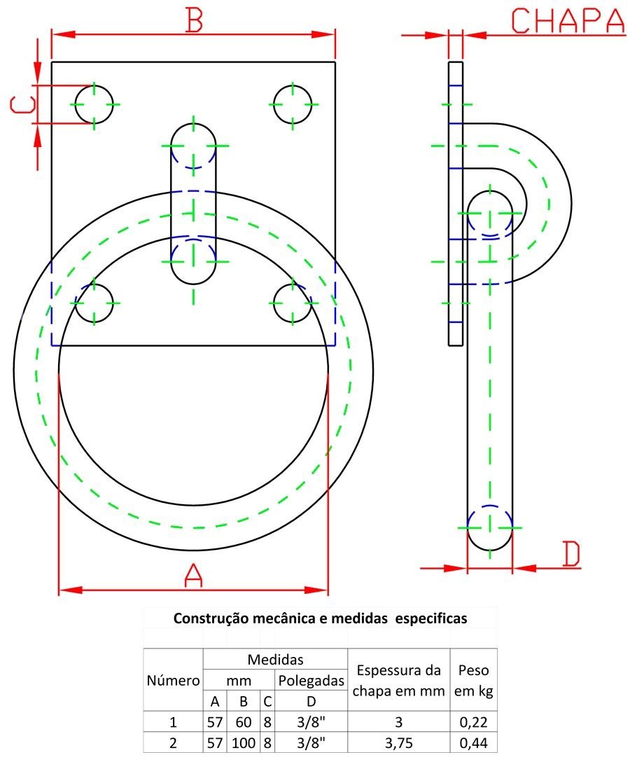 Argola para Parafusar Forsul - N°1 0 - Dourada - 2