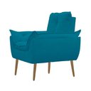 Ver imagem 4 de Kit 02 Poltrona Opala Decorativa Suede Azul Claro